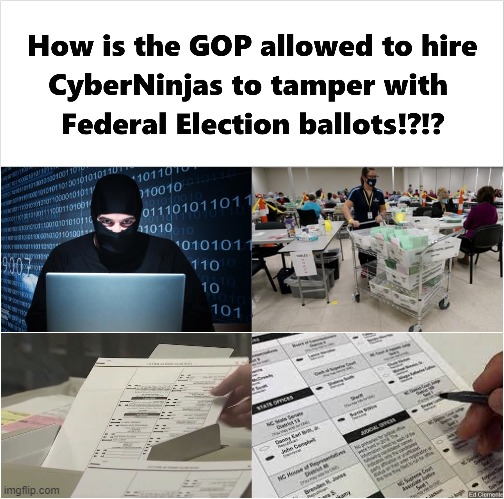 GOP hires Cyberninjas to tamper with Arizona ballots | image tagged in change,votes,election fraud,gop,trump,sore loser | made w/ Imgflip meme maker