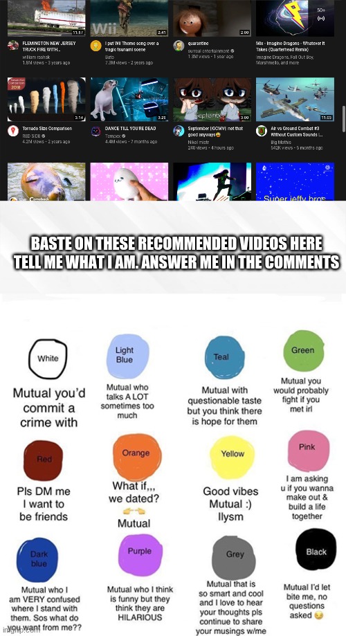 What am I? | BASTE ON THESE RECOMMENDED VIDEOS HERE
TELL ME WHAT I AM. ANSWER ME IN THE COMMENTS | image tagged in what am i doing with my life,strange,odd,oh wow doughnuts | made w/ Imgflip meme maker