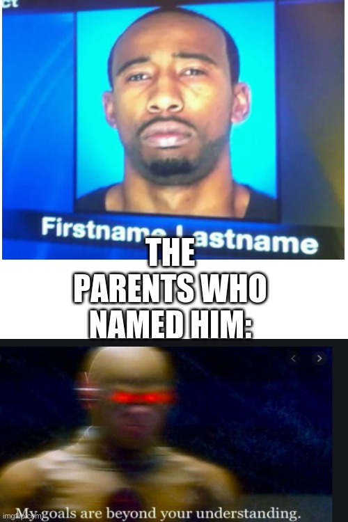 Blank White Template | THE PARENTS WHO NAMED HIM: | image tagged in blank white template | made w/ Imgflip meme maker