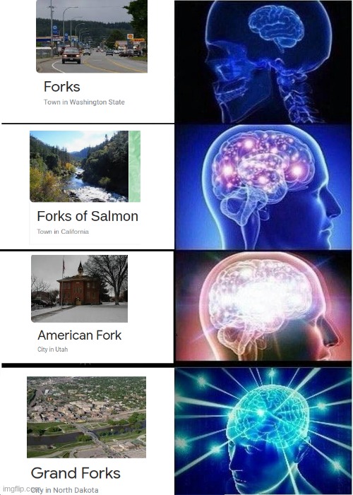 Forks? | image tagged in memes,expanding brain,fork | made w/ Imgflip meme maker