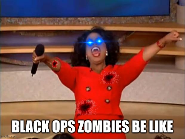 you get it | BLACK OPS ZOMBIES BE LIKE | image tagged in memes,oprah you get a | made w/ Imgflip meme maker