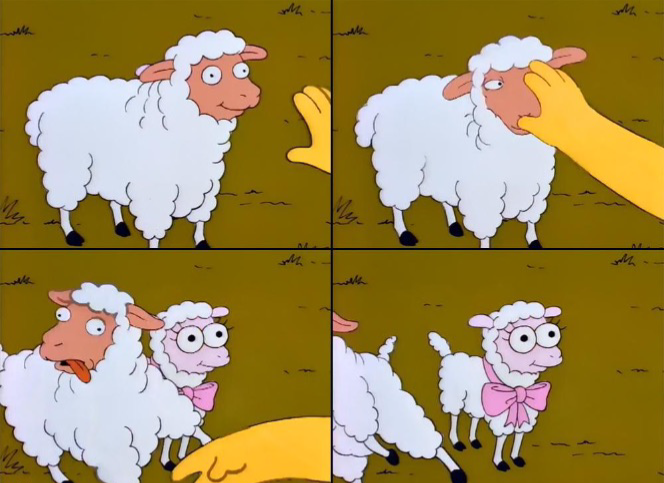 High Quality Simpsons sheep fixed text boxes Blank Meme Template