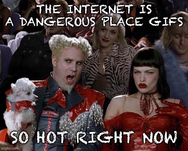 There’s been a lot lately and they are funny | THE INTERNET IS A DANGEROUS PLACE GIFS; SO HOT RIGHT NOW | image tagged in memes,mugatu so hot right now | made w/ Imgflip meme maker