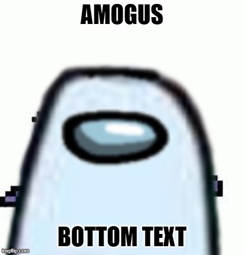 Amogus | AMOGUS; BOTTOM TEXT | image tagged in amogus | made w/ Imgflip meme maker