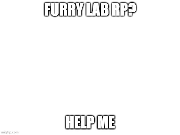 I have no ideas left so yea | FURRY LAB RP? HELP ME | image tagged in blank white template | made w/ Imgflip meme maker