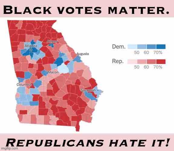 Black Democratic success in an election resulted in the biggest Republican backlash to voting rights we’ve seen lately. | image tagged in 2020 elections,election 2020 | made w/ Imgflip meme maker