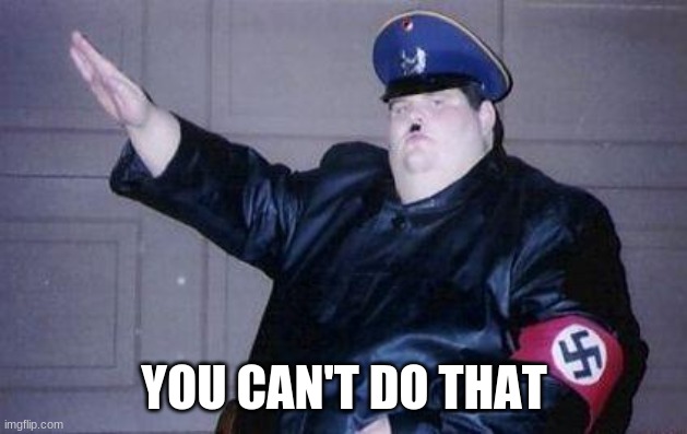 fat nazi | YOU CAN'T DO THAT | image tagged in fat nazi | made w/ Imgflip meme maker