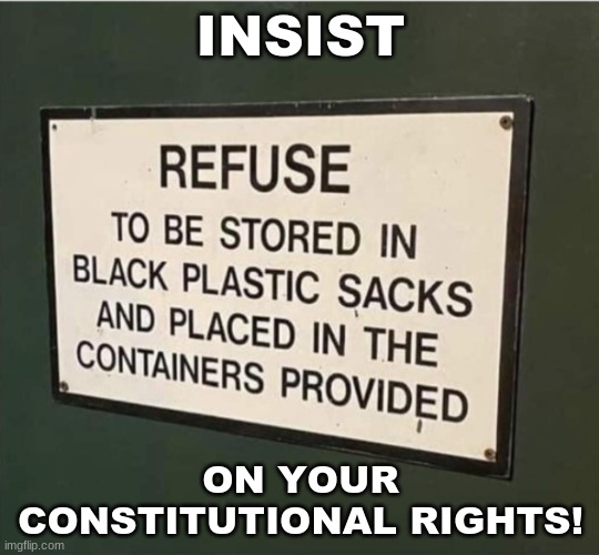 Trumpist Patriot! | INSIST; ON YOUR CONSTITUTIONAL RIGHTS! | image tagged in libertarianism | made w/ Imgflip meme maker