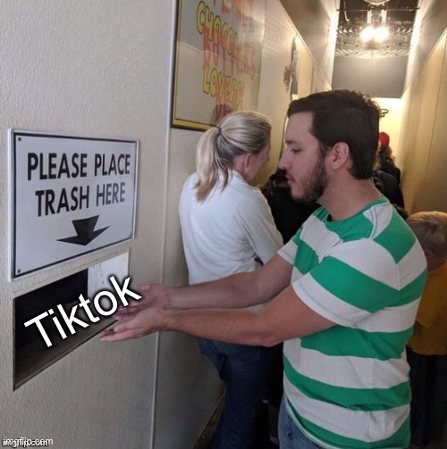 tik tok sux | Tiktok | image tagged in please place trash here,tiktok,tik tok sucks,tiktok sucks | made w/ Imgflip meme maker