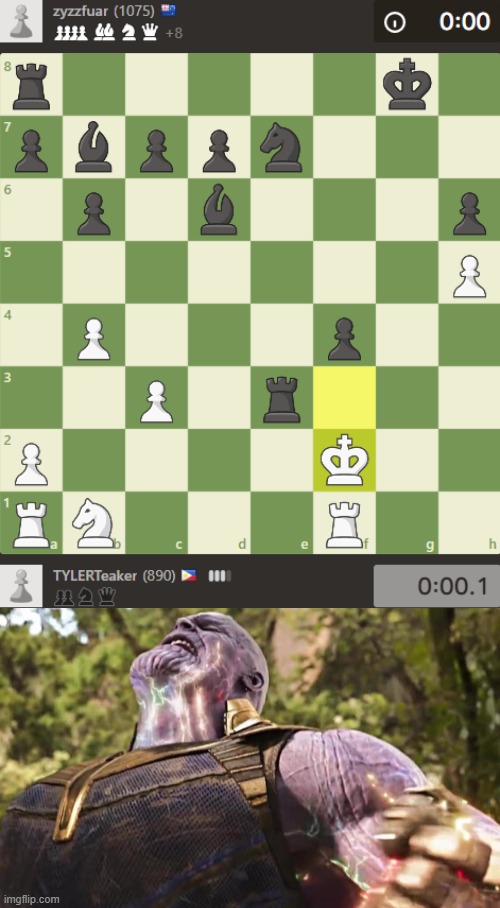 image tagged in thanos,chess | made w/ Imgflip meme maker