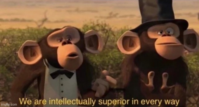 we are intellectually superior in every way | image tagged in we are intellectually superior in every way | made w/ Imgflip meme maker