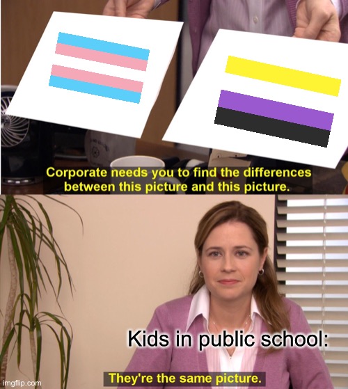 They're The Same Picture Meme | I; Kids in public school: | image tagged in memes,they're the same picture | made w/ Imgflip meme maker