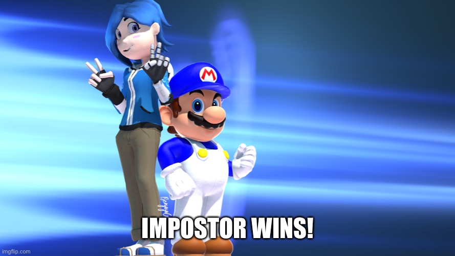 Blue Gamers | IMPOSTOR WINS! | image tagged in blue gamers | made w/ Imgflip meme maker