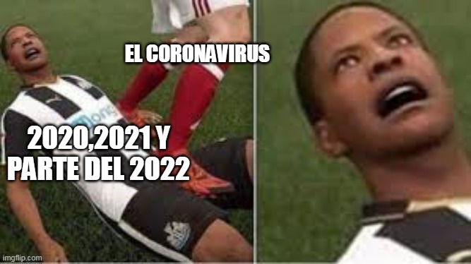 Fifa hurt | EL CORONAVIRUS; 2020,2021 Y PARTE DEL 2022 | image tagged in fifa hurt | made w/ Imgflip meme maker