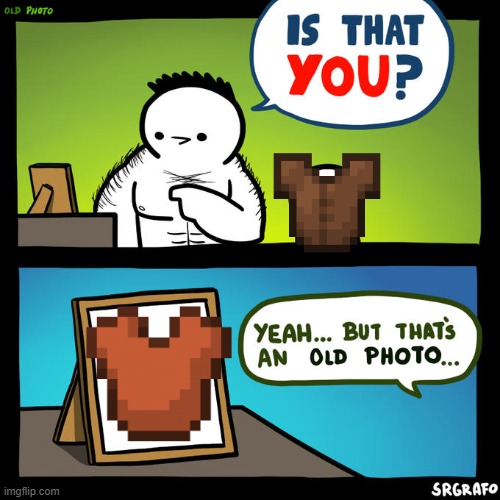 I remember that... | image tagged in is that you yeah but that's an old photo,leather armor,minecraft,old | made w/ Imgflip meme maker