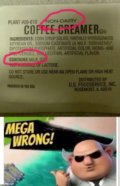 Oh yeah, dairy free milk | image tagged in mega wrong | made w/ Imgflip meme maker