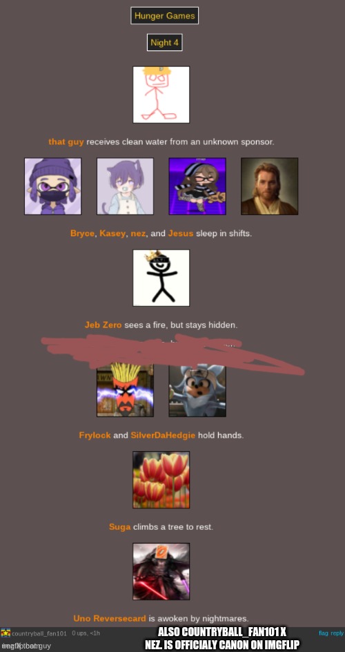 Night #4 + A Ship Being Canon | ALSO COUNTRYBALL_FAN101 X NEZ. IS OFFICIALY CANON ON IMGFLIP | made w/ Imgflip meme maker