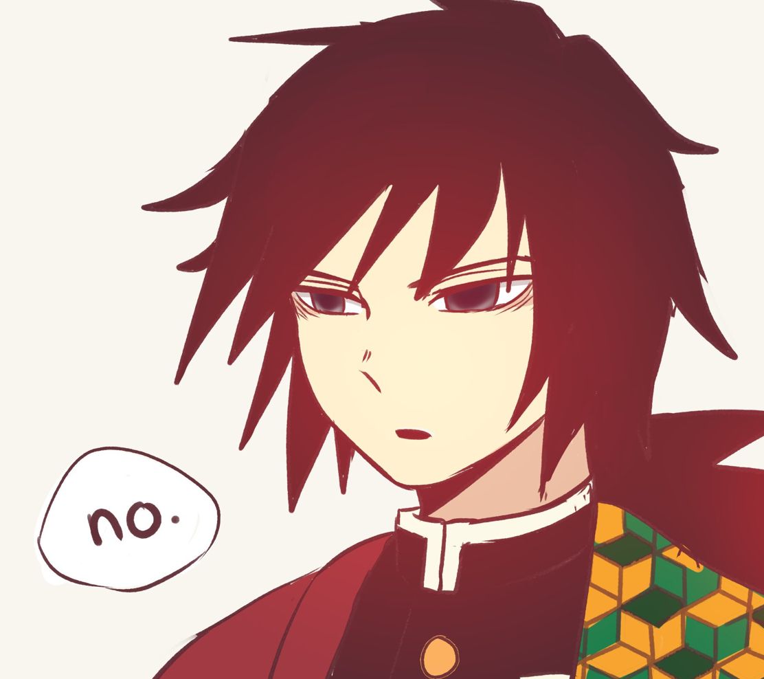 High Quality Giyuu saying no Blank Meme Template