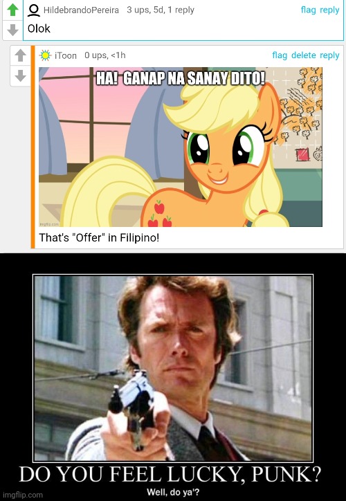 Filipino Language! | image tagged in clint eastwood dirty harry do you feel lucky punk,filipino | made w/ Imgflip meme maker