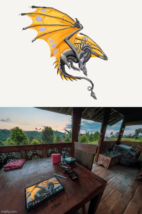 Star’s current work in progress and my dad drawing her | made w/ Imgflip meme maker