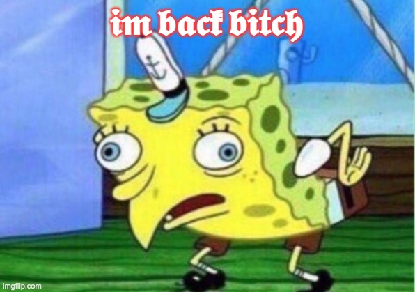 Mocking Spongebob | 𝖎𝖒 𝖇𝖆𝖈𝖐 𝖇𝖎𝖙𝖈𝖍 | image tagged in memes,mocking spongebob | made w/ Imgflip meme maker