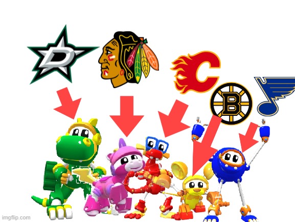the animal robots as hockey teams | image tagged in blank white template | made w/ Imgflip meme maker