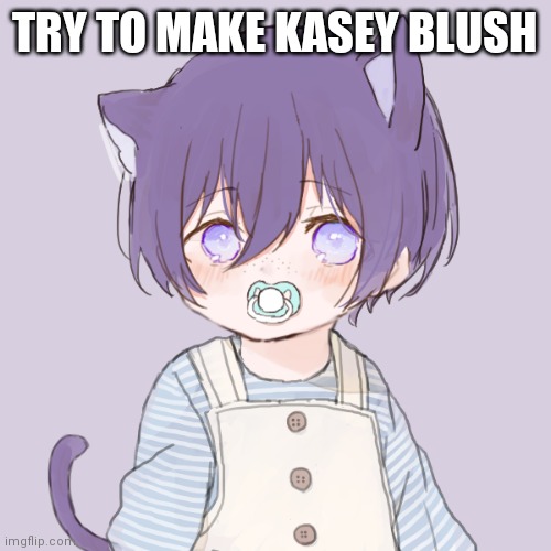 I'm bored | TRY TO MAKE KASEY BLUSH | image tagged in kasey | made w/ Imgflip meme maker