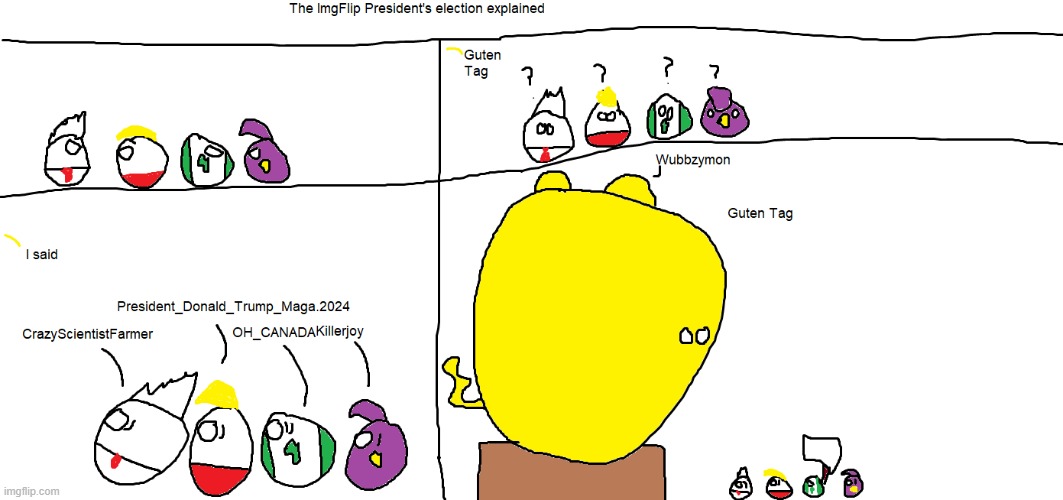 The ImgFlip_Presidents election explained | image tagged in in a nutshell,imgflip,president | made w/ Imgflip meme maker