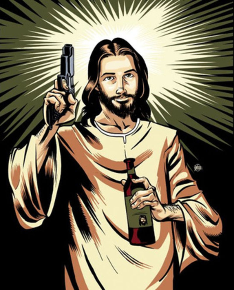 Armed Jesus Blank Meme Template