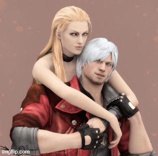 Trish and Dante Love | image tagged in love | made w/ Imgflip images-to-gif maker