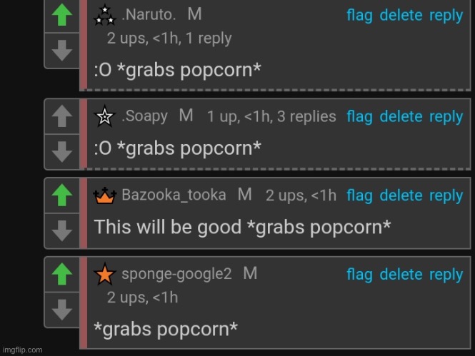 Grabs popcorn | image tagged in grabs popcorn | made w/ Imgflip meme maker