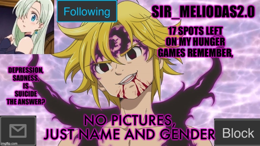 It’s my first time doing hunger games | 17 SPOTS LEFT ON MY HUNGER GAMES REMEMBER, NO PICTURES, JUST NAME AND GENDER | image tagged in sir_meliodas2 0 announcement template,disney killed star wars,star wars kills disney | made w/ Imgflip meme maker