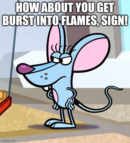 HOW ABOUT YOU GET BURST INTO FLAMES, SIGN! | made w/ Imgflip meme maker