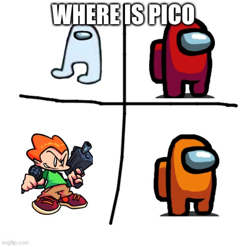 wat | WHERE IS PICO | image tagged in memes,blank transparent square | made w/ Imgflip meme maker
