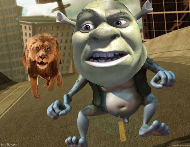 crazy shrek | image tagged in memes,wtf | made w/ Imgflip meme maker