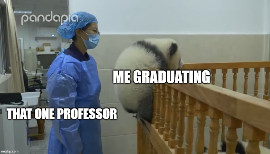 blocking exits | ME GRADUATING; THAT ONE PROFESSOR | image tagged in blocked | made w/ Imgflip meme maker