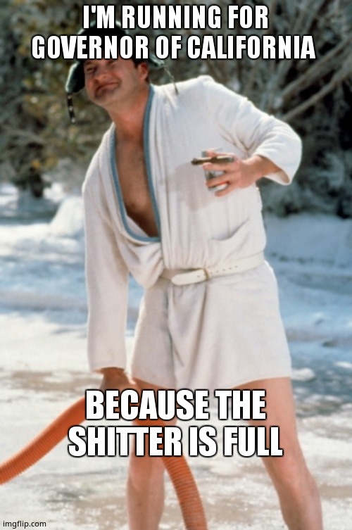 Cousin Eddie  | I'M RUNNING FOR GOVERNOR OF CALIFORNIA; BECAUSE THE SHITTER IS FULL | image tagged in cousin eddie | made w/ Imgflip meme maker