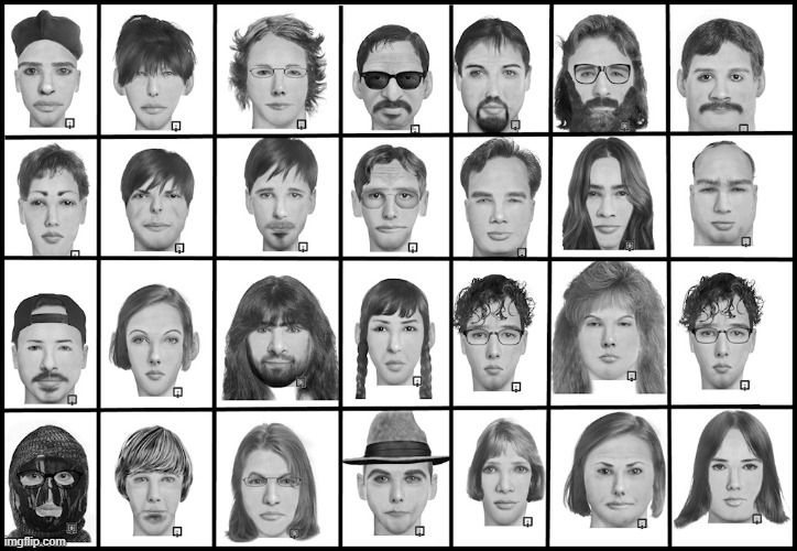 IdentiKit faces | image tagged in identikit | made w/ Imgflip meme maker