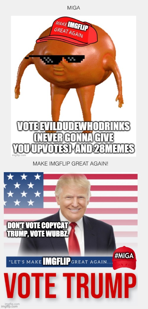 VOTE WUUBZ | DON'T VOTE COPYCAT TRUMP, VOTE WUBBZ. | image tagged in wubbzy,president | made w/ Imgflip meme maker