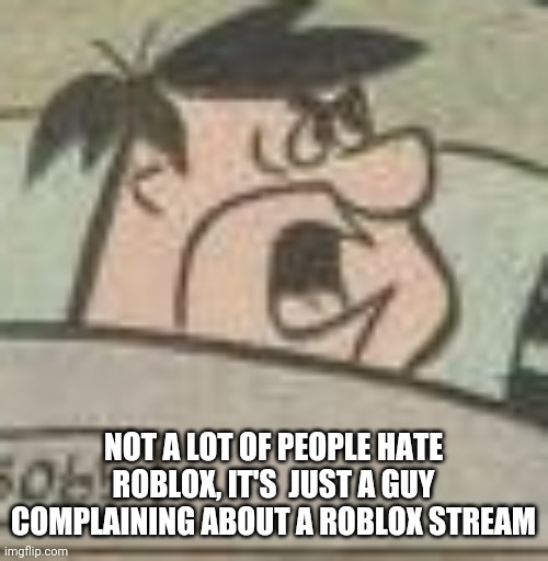 NOT A LOT OF PEOPLE HATE ROBLOX, IT'S  JUST A GUY COMPLAINING ABOUT A ROBLOX STREAM | made w/ Imgflip meme maker