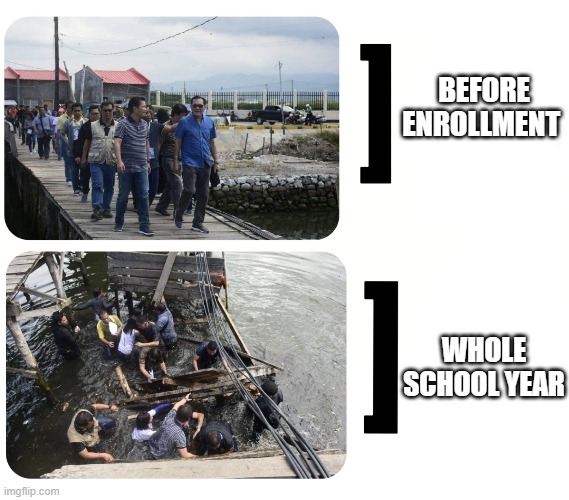 Philippine Education in a Nut Shell |  BEFORE ENROLLMENT; WHOLE SCHOOL YEAR | image tagged in education,online school,online class,covid-19,pandemic | made w/ Imgflip meme maker