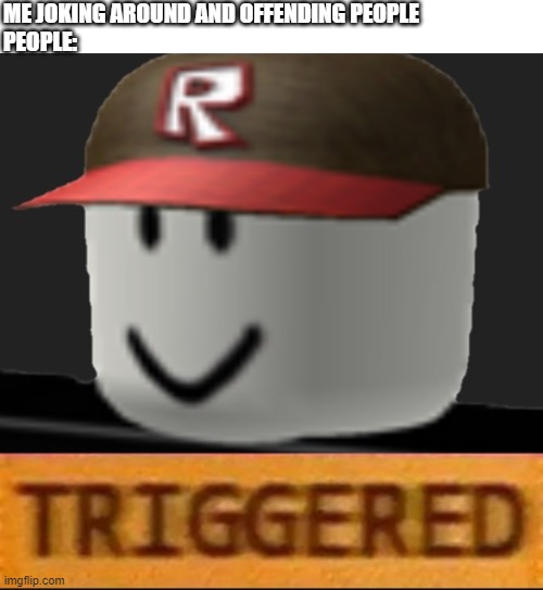 Trolling | ME JOKING AROUND AND OFFENDING PEOPLE
PEOPLE: | image tagged in roblox triggered,memes,troll | made w/ Imgflip meme maker
