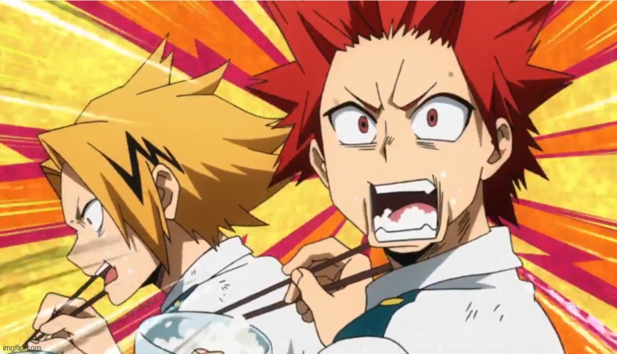 Shocked Kirishima and Denki | image tagged in shocked kirishima and denki | made w/ Imgflip meme maker