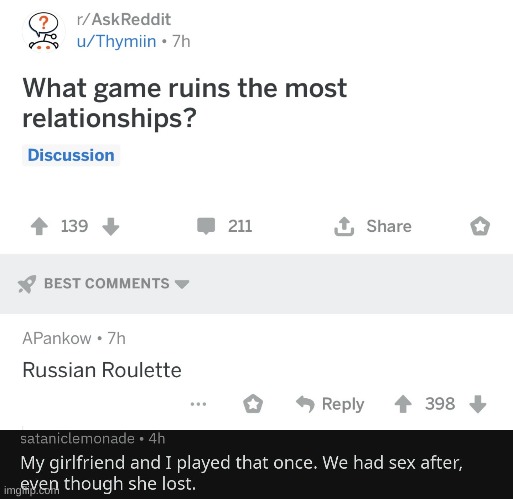 What a legend! | image tagged in funny,cursed,comments,russian roulette | made w/ Imgflip meme maker