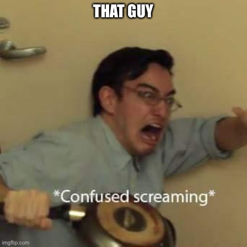 filthy frank confused scream | THAT GUY | image tagged in filthy frank confused scream | made w/ Imgflip meme maker