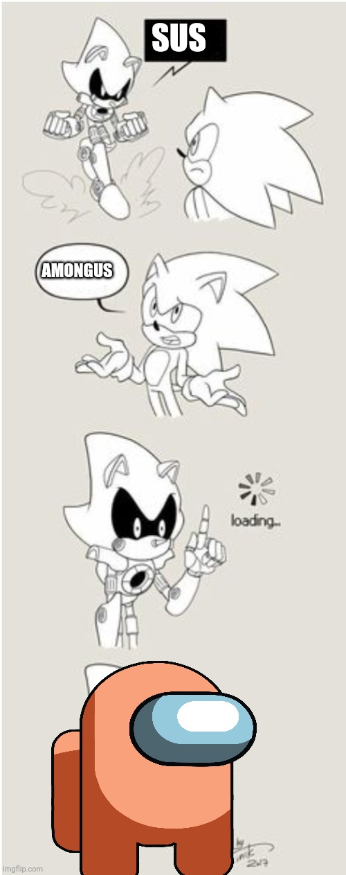 Sonic Comic thingy | SUS; AMONGUS | image tagged in sonic comic thingy,amongus,shitpost | made w/ Imgflip meme maker