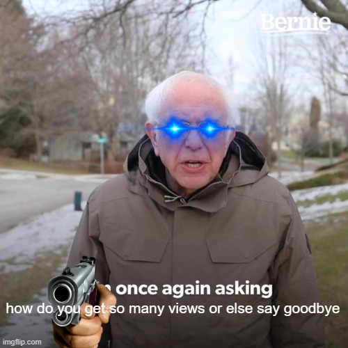 why u have so many views | how do you get so many views or else say goodbye | image tagged in memes,bernie i am once again asking for your support | made w/ Imgflip meme maker