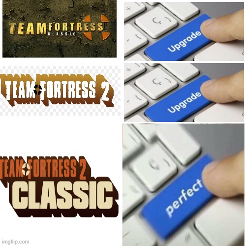 Upgrade | image tagged in upgrade,team fortress 2,tf2,perfection | made w/ Imgflip meme maker
