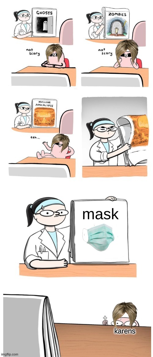 Not Scary | mask; karens | image tagged in not scary | made w/ Imgflip meme maker