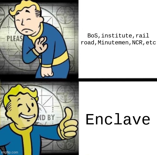 Fallout Drake | BoS,institute,rail road,Minutemen,NCR,etc; Enclave | image tagged in fallout drake | made w/ Imgflip meme maker